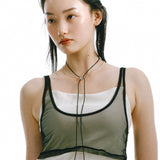 Crossing necklace leather_J017