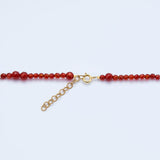 Ball red agate necklace_N026