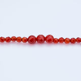 Ball red agate necklace_N026