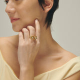 Ring_flower charm_silver/K24gp_F021