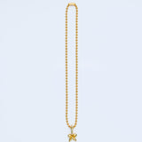 Necklace_ribbon charm_K24gp_I127