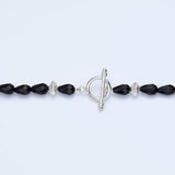 Onyx lariat necklace_J004