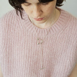 Round heart lariat necklace_L058