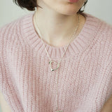 Round heart lariat necklace_L058