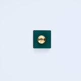 square earing back,green agate_N032