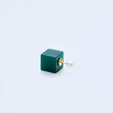 square earing back,green agate_N032