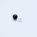 10mm stone earing back,lapis lazuli_N039