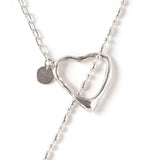Round heart lariat necklace_L058